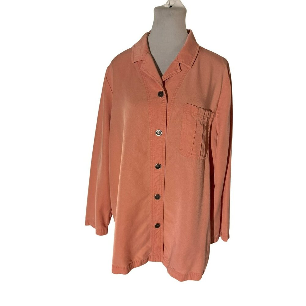 Nordstrom Coral Button-Up Tencel Lyocell Shirt Size 1X